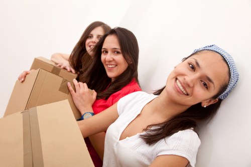 Packed household boxes ready for local removals